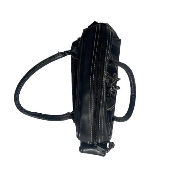 Y2K 2000s Black and White Goth Corset Mini Bag Purse - Picture 5 of 6